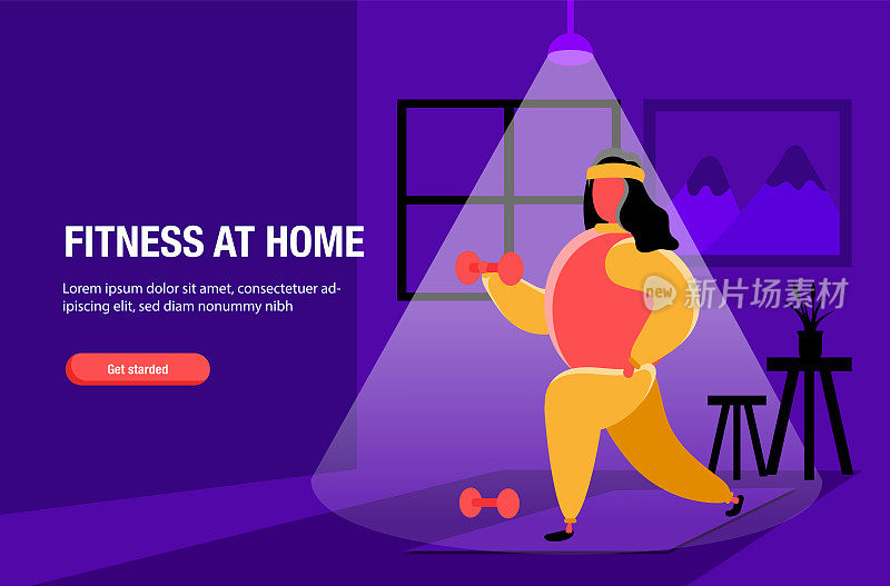 Fitness At Home Landing Page Design